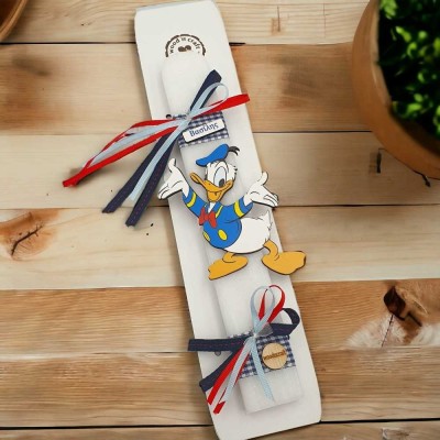 Πασχαλινή λαμπάδα με όνομα | Donald duck| woodncraft.gr