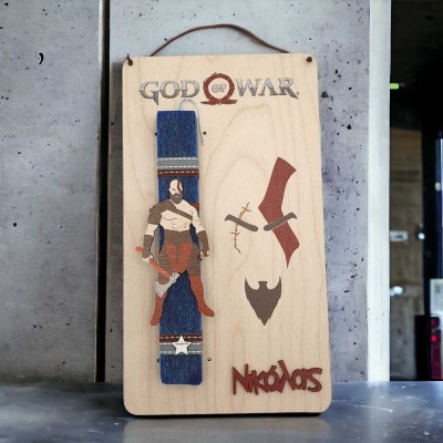 Λαμπάδα με βάση καδράκι God of War | Πασχαλινά δώρα | woodncraft