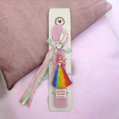 Πασχαλινή λαμπάδα με όνομα  |Barbie | woodncraft.gr