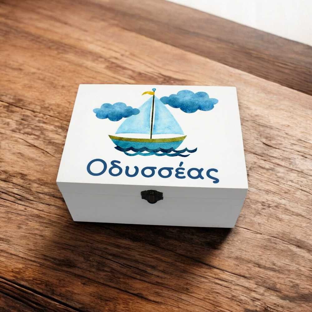 Ξύλινο εκτυπωμένο κουτί - Καραβάκι Ξύλινο εκτυπωμένο κουτί - Καραβάκι
