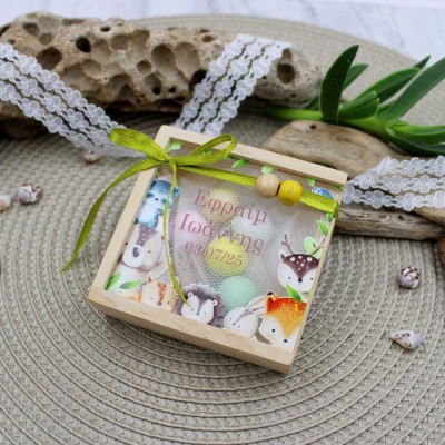 Μπομπονιέρα Travel the world | Ξύλινο μπαουλάκι | Woodncraft.gr