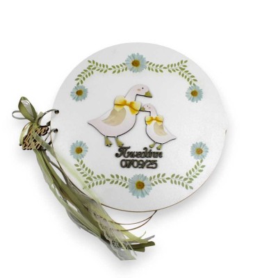 Βιβλίο ευχών βάπτισης | Λιοντάρι με κορώνα | Handmade by Woodncraft.gr