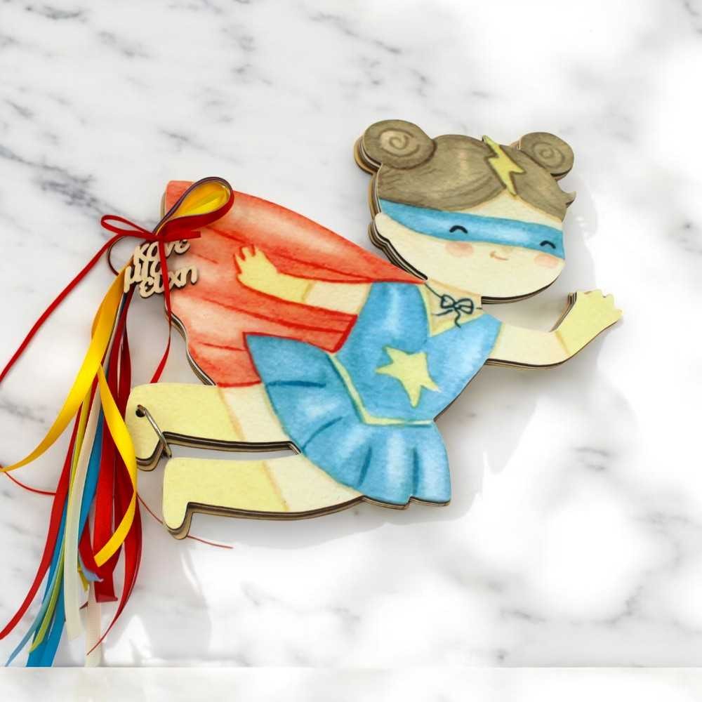 Βιβλίο ευχών βάπτισης | Λιοντάρι με κορώνα | Handmade by Woodncraft.gr