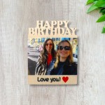 Ξύλινο Μαγνητάκι με Φωτογραφία - Happy Birthday