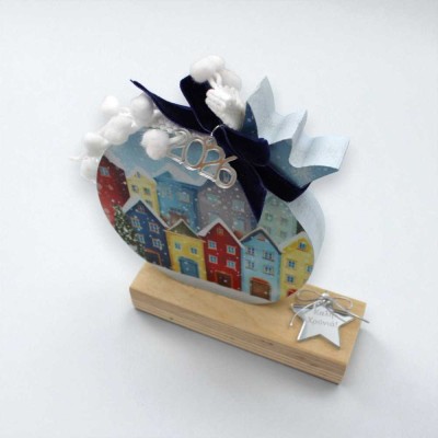 Χειροποίητο Κρεμαστό Γούρι με Χριστουγεννιάτικο μοτίβο και ρόδια| Ξύλινα δώρα Woodncraft Χειροποίητο Κρεμαστό Γούρι με Χριστουγεννιάτικο μοτίβο και ρόδια| Ξύλινα δώρα Woodncraft