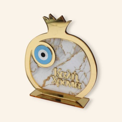 Χειροποίητο Γούρι Ρόδι σε βάση  - Χρυσός Καθρέφτης