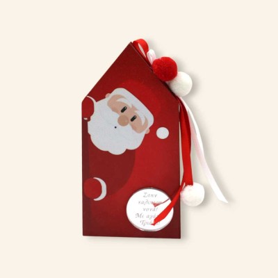 Ξύλινο Διακοσμητικό Σπιτάκι με Άγιο Βασίλη