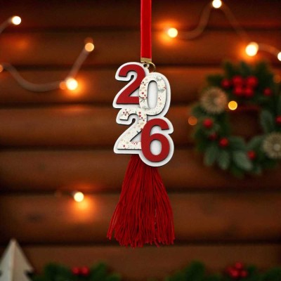 Κρεμαστό ξύλινο γούρι 2026