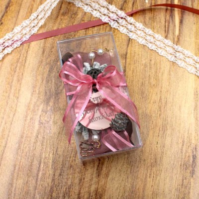 Χειροποίητο Κρεμαστό Γούρι με Χριστουγεννιάτικο μοτίβο και ρόδια| Ξύλινα δώρα Woodncraft