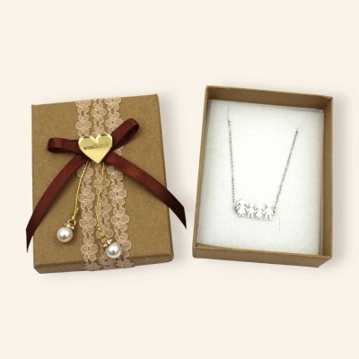 Κολιέ Οικογένεια με Αγοράκι και Κοριτσάκι-  Ανοξείδωτο Ατσάλι