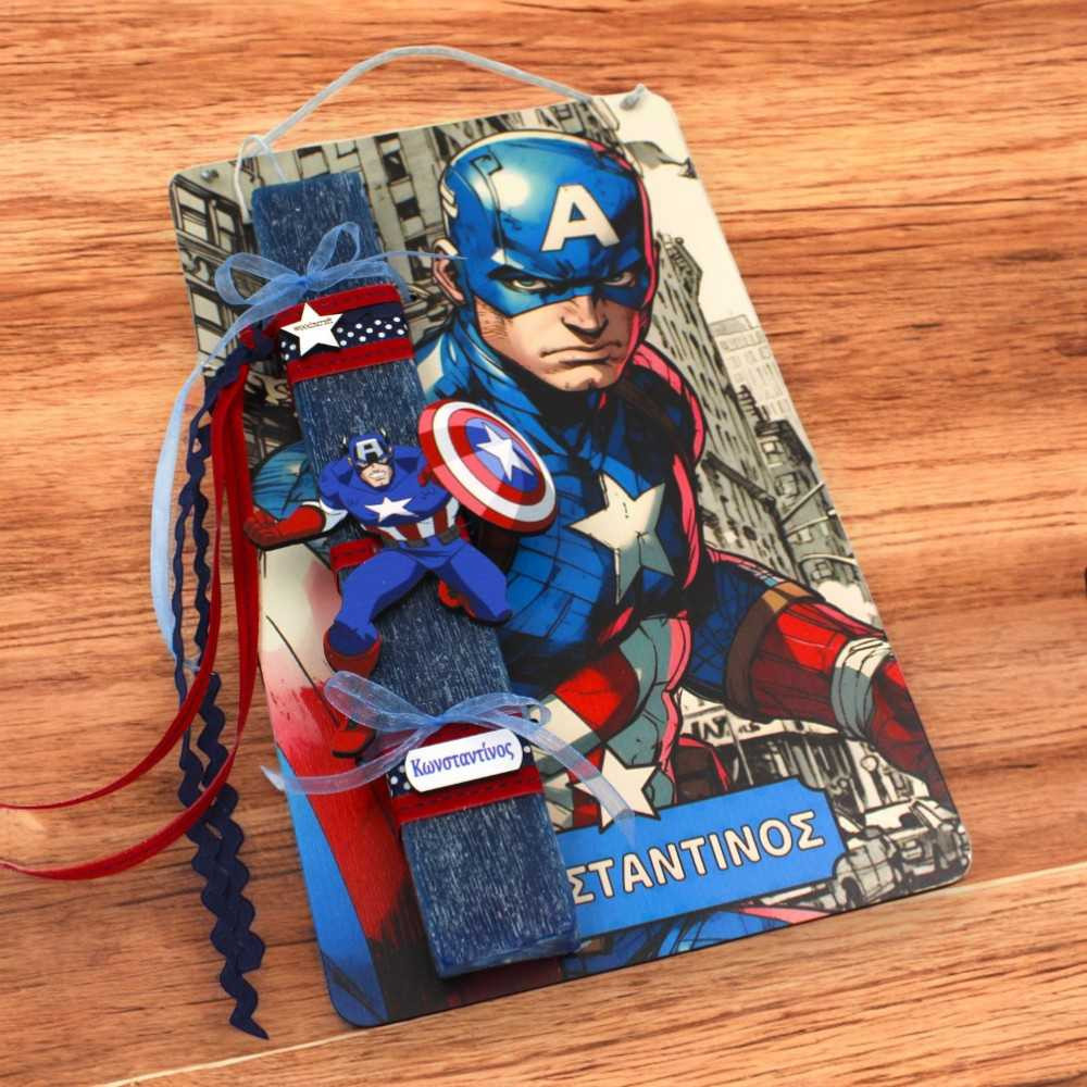 Λαμπάδα με καδράκι Spiderman | Παιδικοί ήρωες | woodncraft