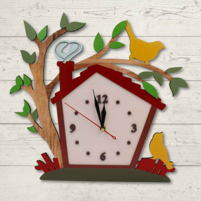 Ξύλινο ρολόι - Village home