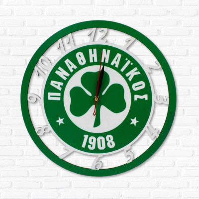 Ξύλινο ρολόι - Παναθηναϊκός logo