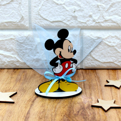 Επιτραπέζια Μπομπονιέρα - Μίκι Μάους | Ξύλινη Μπομπονιέρα για Βάπτιση