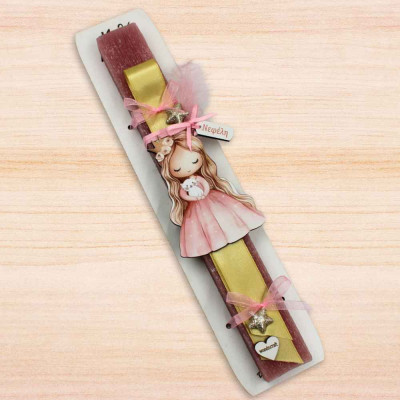 Λαμπάδα πριγκίπισσα με γατάκι | Εποχιακά χειροποίητα δώρα | woodncraft