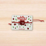 Μαρτάκι με κύκλος  με κόκκινα  πατουσάκια | Χειροποίητος Μάρτης  | Woodncraft