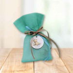 Μπομπονιέρα πουγκί με μπρελόκ - Αρκουδάκι στο φεγγάρι