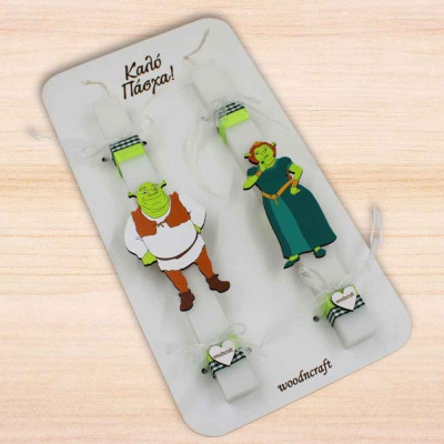 Σετ Λαμπάδες Σρεκ και Φιόνα | Εποχιακά δώρα | Woodncraft