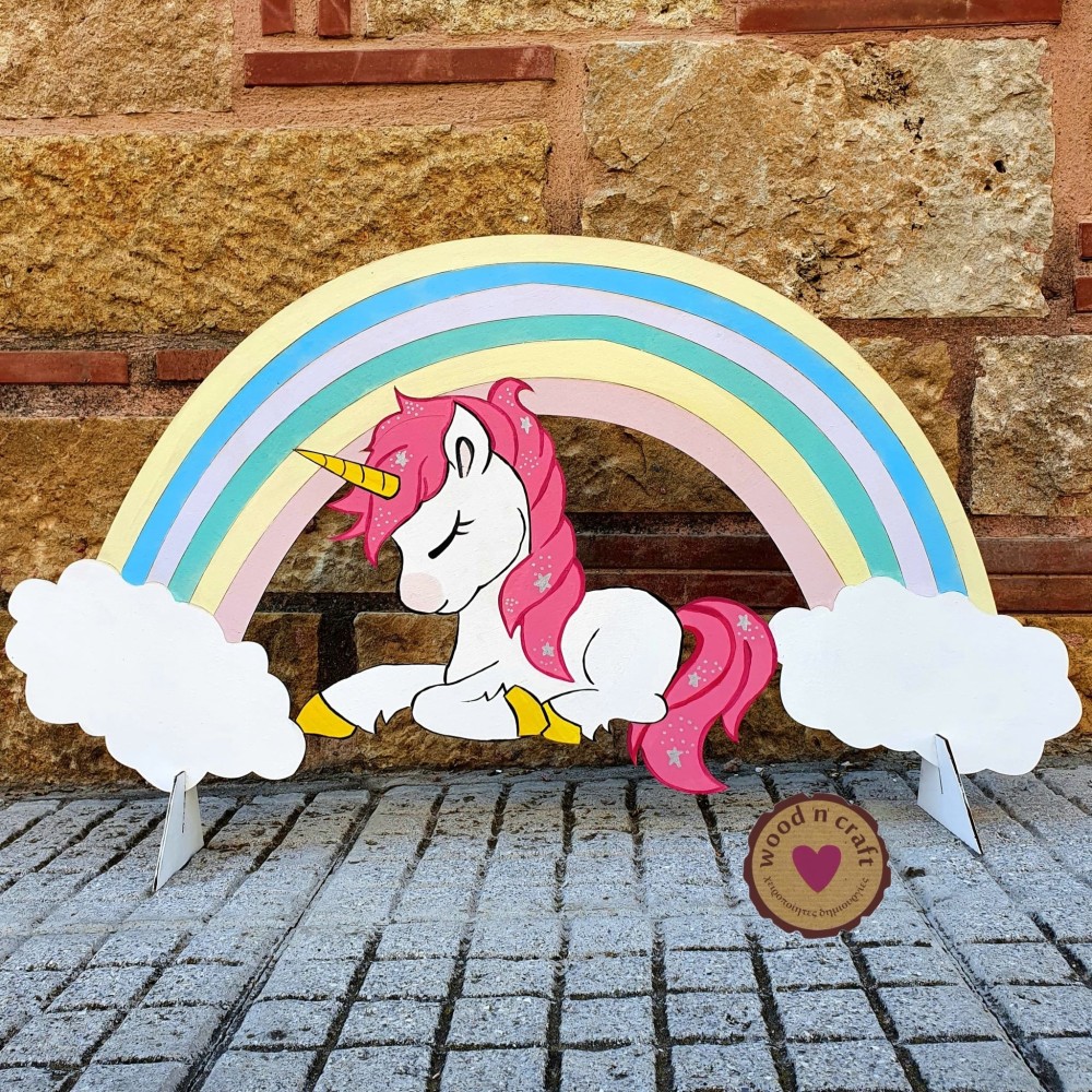 Ξύλινη Φιγούρα - Rainbow Unicorn