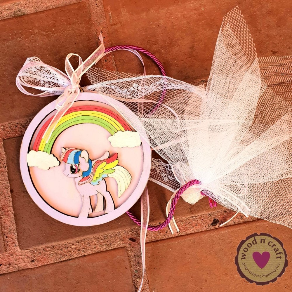 Μπομπονιέρα προσκλητήριο - Rainbow unicorn