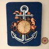 Ξύλινο ρολόι κάδρο - Anchor in the sea world
