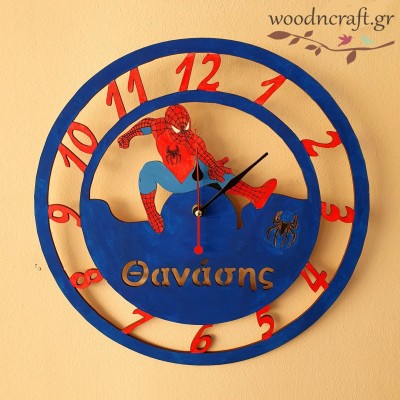 Ξύλινο ρολόι - Spiderman