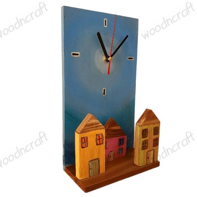 Χειροποίητο ρολόι - Wooden village