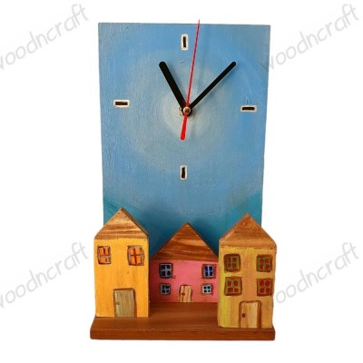 Χειροποίητο ρολόι - Wooden village
