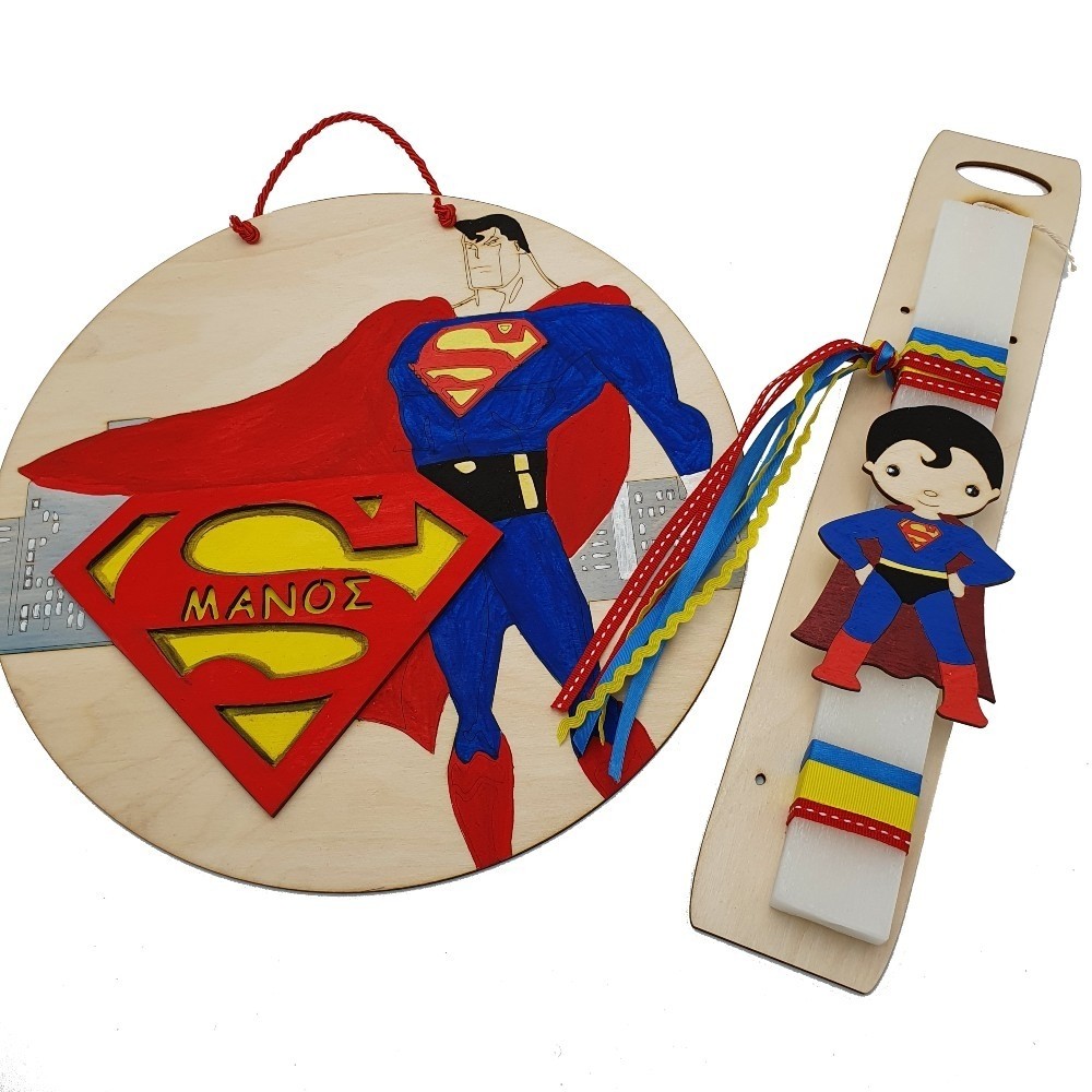 Λαμπάδα με διακοσμητικό κάδρο - Superman