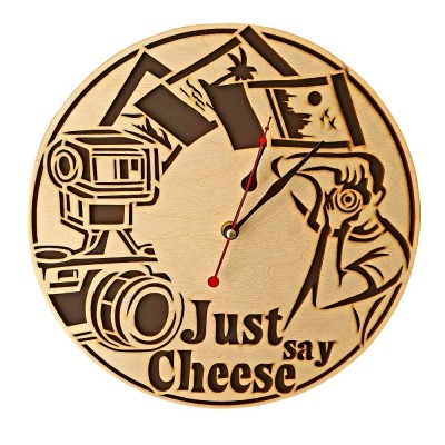 Ξύλινο ρολόι - Just say cheese