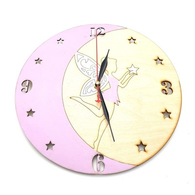 Ξύλινο ρολόι - Fairy moon