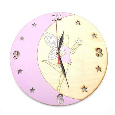 Ξύλινο ρολόι - Fairy moon