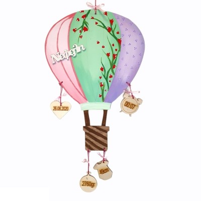 Αναμνηστικό γέννησης - Αερόστατο ζωγραφισμένο