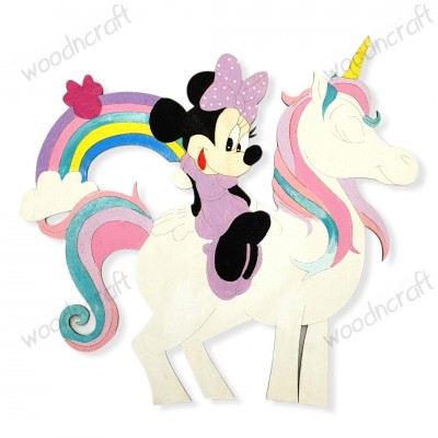 Ξύλινη φιγούρα - Rainbow Minnie Unicorn - Woodncraft