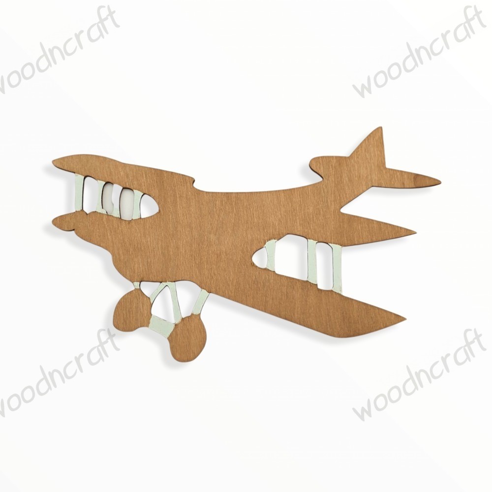 Ξύλινη φιγούρα - Vintage αεροπλάνο - Woodncraft.gr