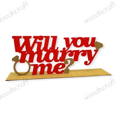 Ξύλινο διακοσμητικό - Will you marry me - Woodncraft.gr