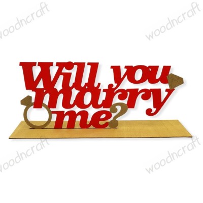 Ξύλινο διακοσμητικό - Will you marry me - Woodncraft.gr