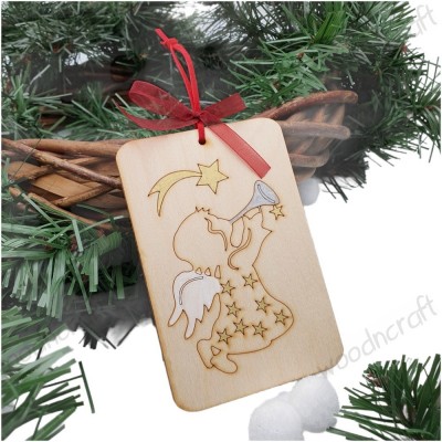 Χριστουγεννιάτικη κάρτα - Στολίδι αγγελάκι - Woodncraft.gr