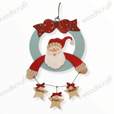 Χειροποίητο διακοσμητικό - In the company of Santa Claus - Woodncraft.gr