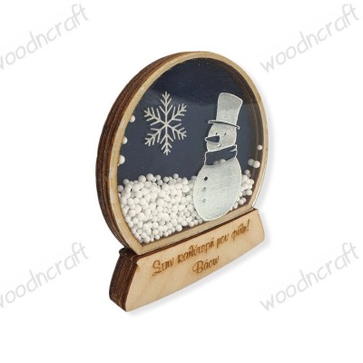 Χειροποίητο χριστουγεννιάτικο διακοσμητικό - Snowball - Woodncraft.gr