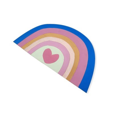 Ξύλινη φιγούρα - Rainbow heart - Woodncraft