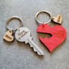 Σετ μπρελόκ για ερωτευμένους - Το κλειδί της καρδιάς μου - woodncraft