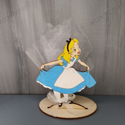 Επιτραπέζια μπομπονιέρα - Alice in Wonderland - woodncraft.gr