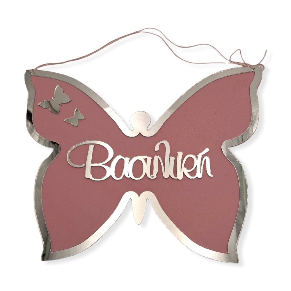 Ξύλινο κάδρο - Silver butterfly - woodncraft.gr