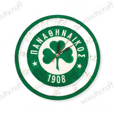 Ξύλινο ρολόι - Παναθηναϊκός logo