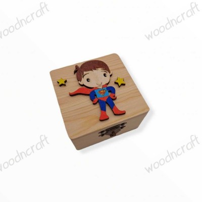 Μπομπονιέρα κουτάκι - Superboy - Woodncraft.gr