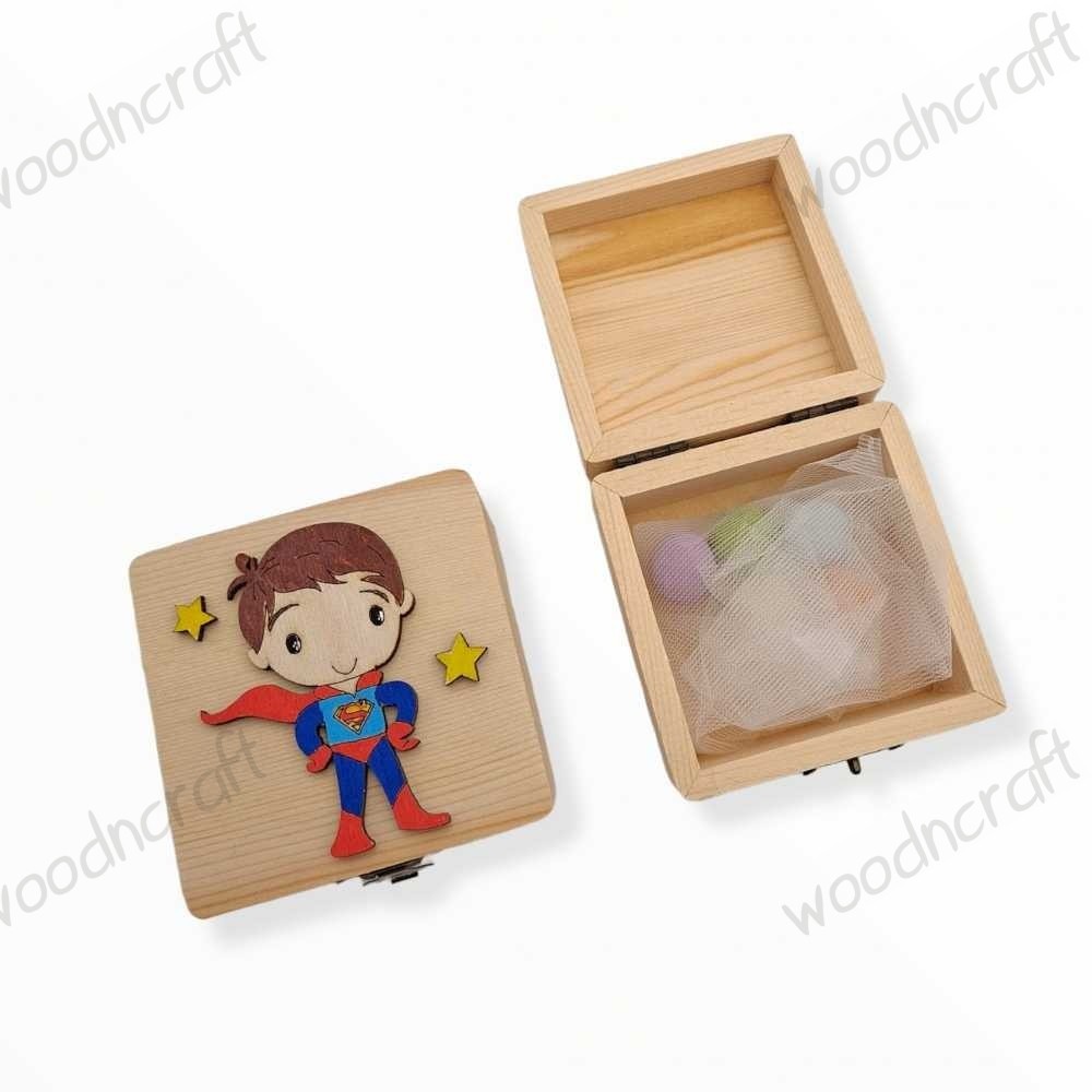 Μπομπονιέρα κουτάκι - Superboy - Woodncraft.gr