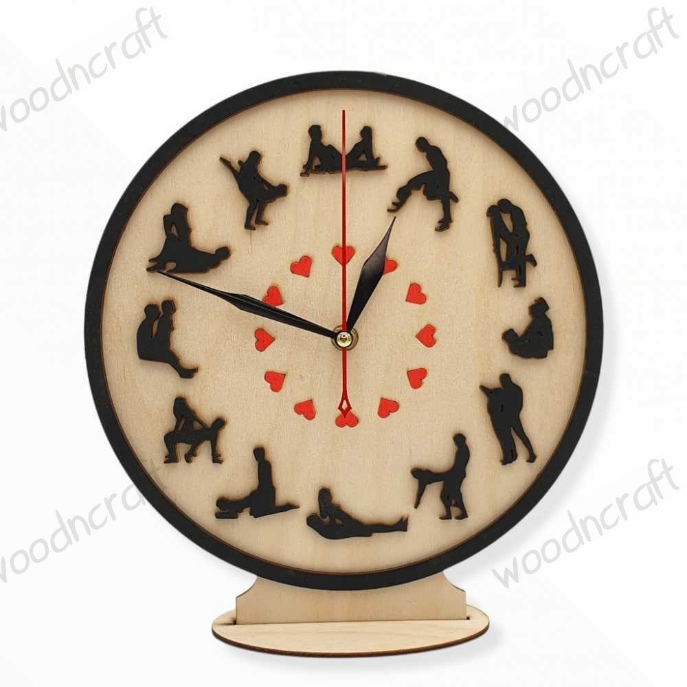 Ξύλινο ρολόι - Κάμα Σούτρα - Woodncraft.gr