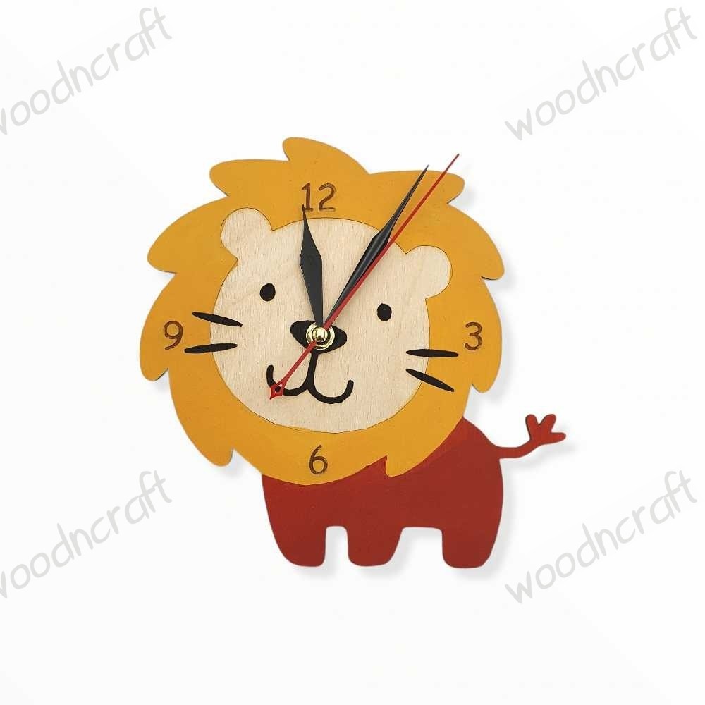 Ξύλινο ρολόι - Λιοντάρι