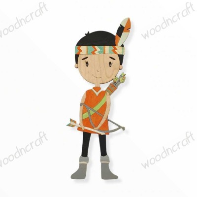 Ξύλινη φιγούρα - Παιδάκι ινδιάνος με τόξο woodncraft